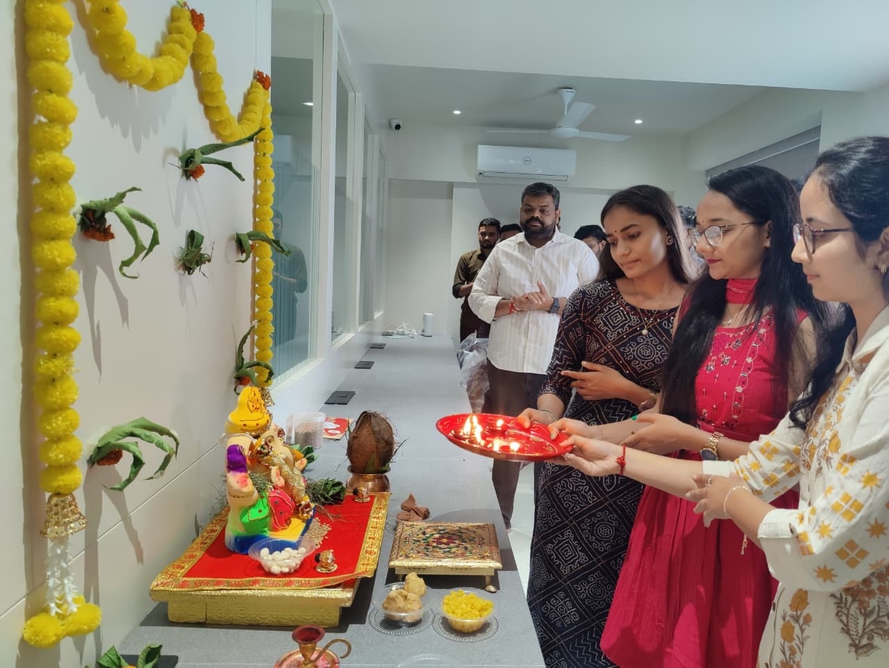 Festival celebration at the office